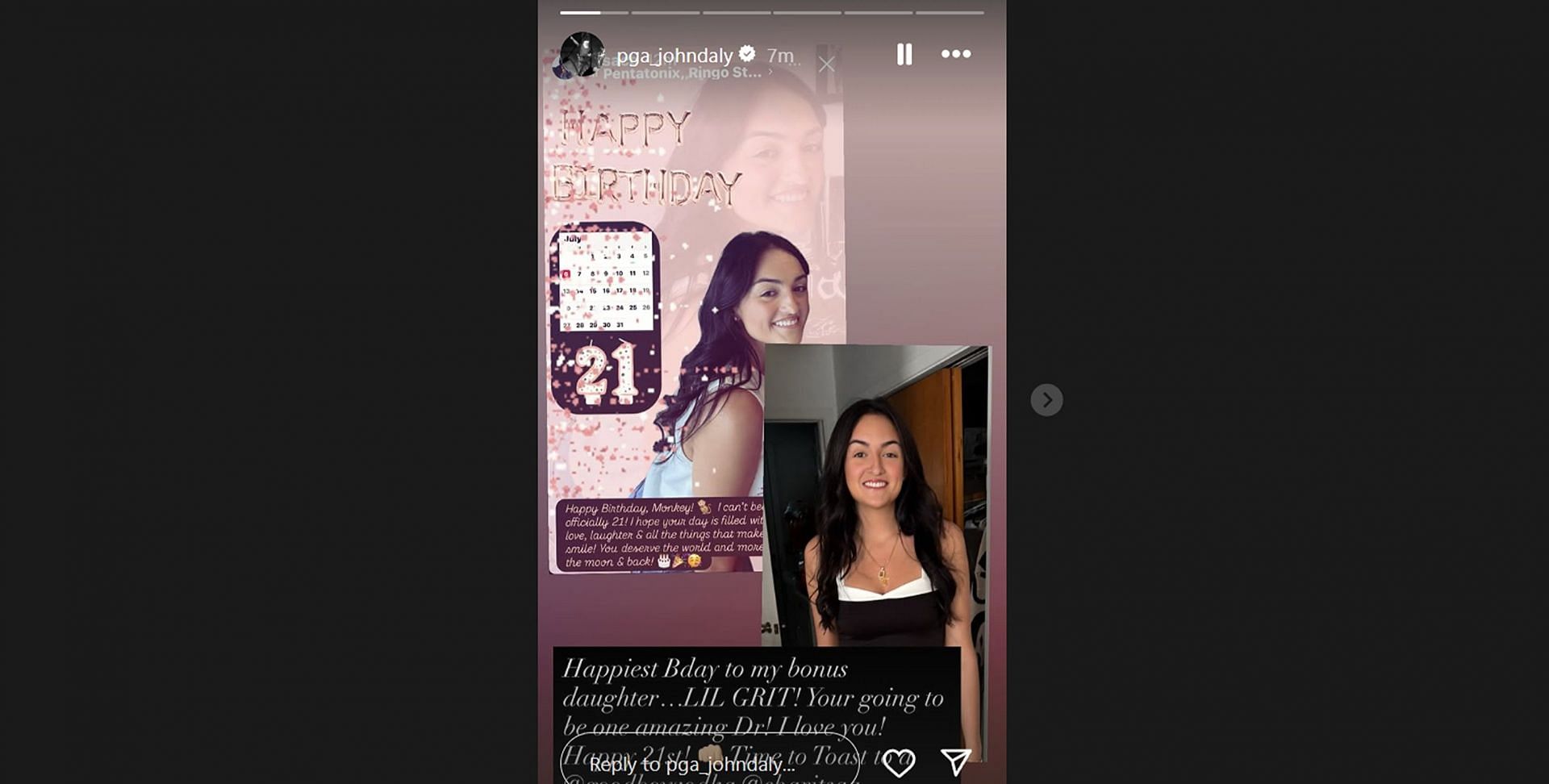 John Daly pens down a heartfelt wish for his ‘bonus daughter’ on her 21st birthday/@pga_johndaly